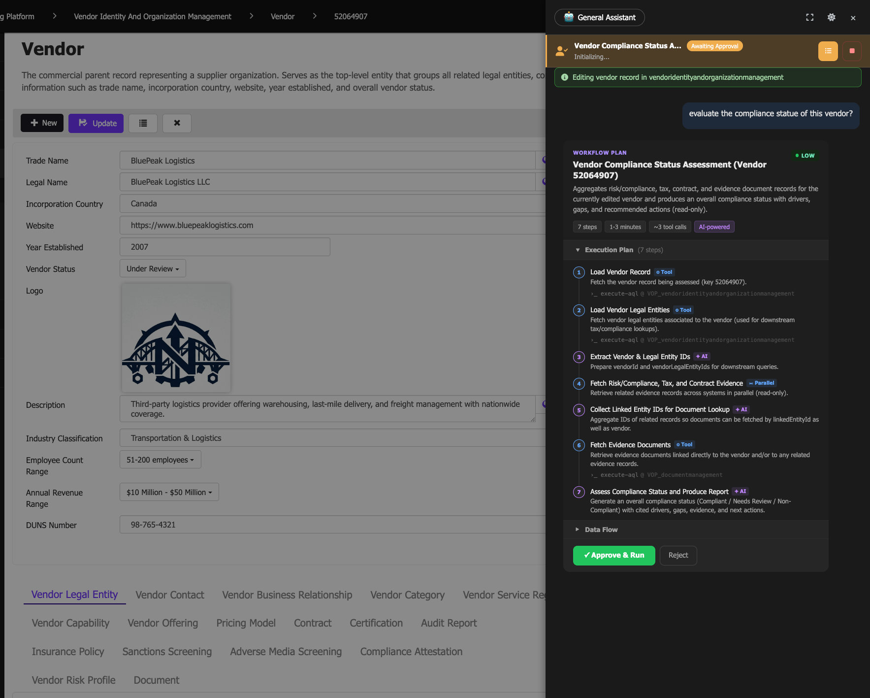Vendor Compliance Status Assessment